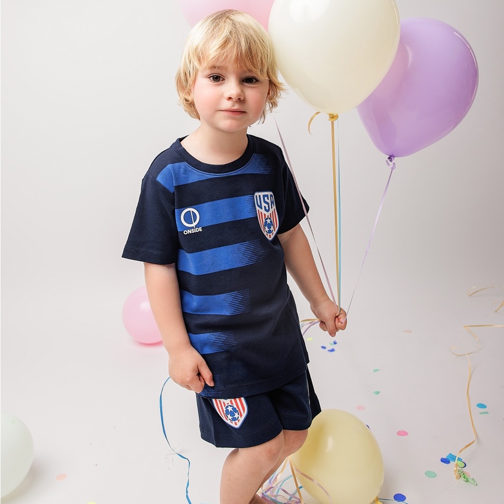 $94 NWT ONSIDE Unisex U.S Soccer Pajama Set Futbol Premium Cotton Navy Blue